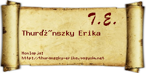 Thuránszky Erika névjegykártya